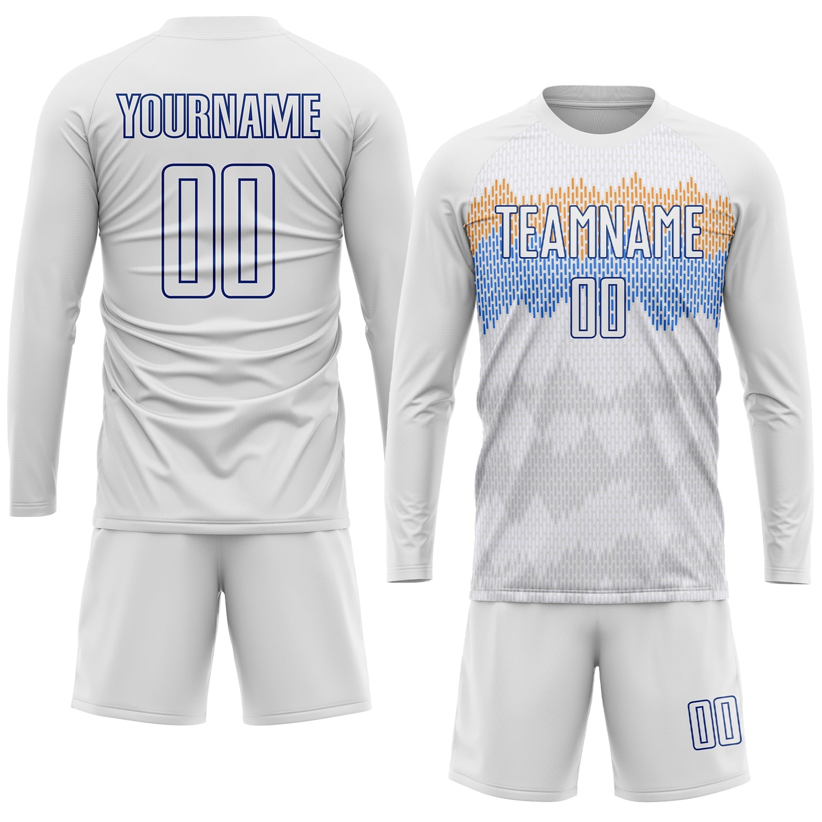 Custom White Royal Sublimation Soccer Uniform Jersey view 4