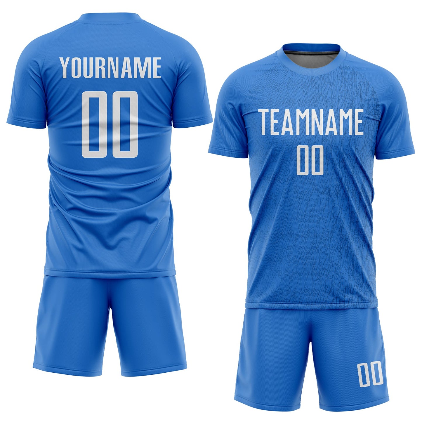 Custom Light Blue White Sublimation Soccer Uniform Jersey view 2