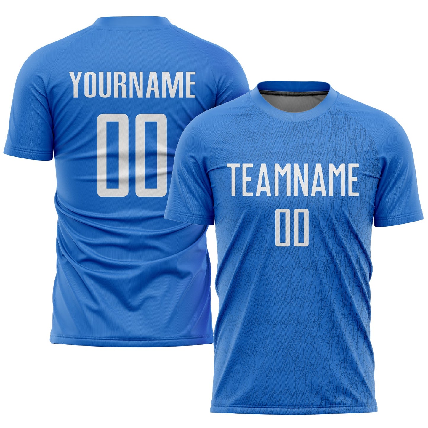 Custom Light Blue White Sublimation Soccer Uniform Jersey - Main View