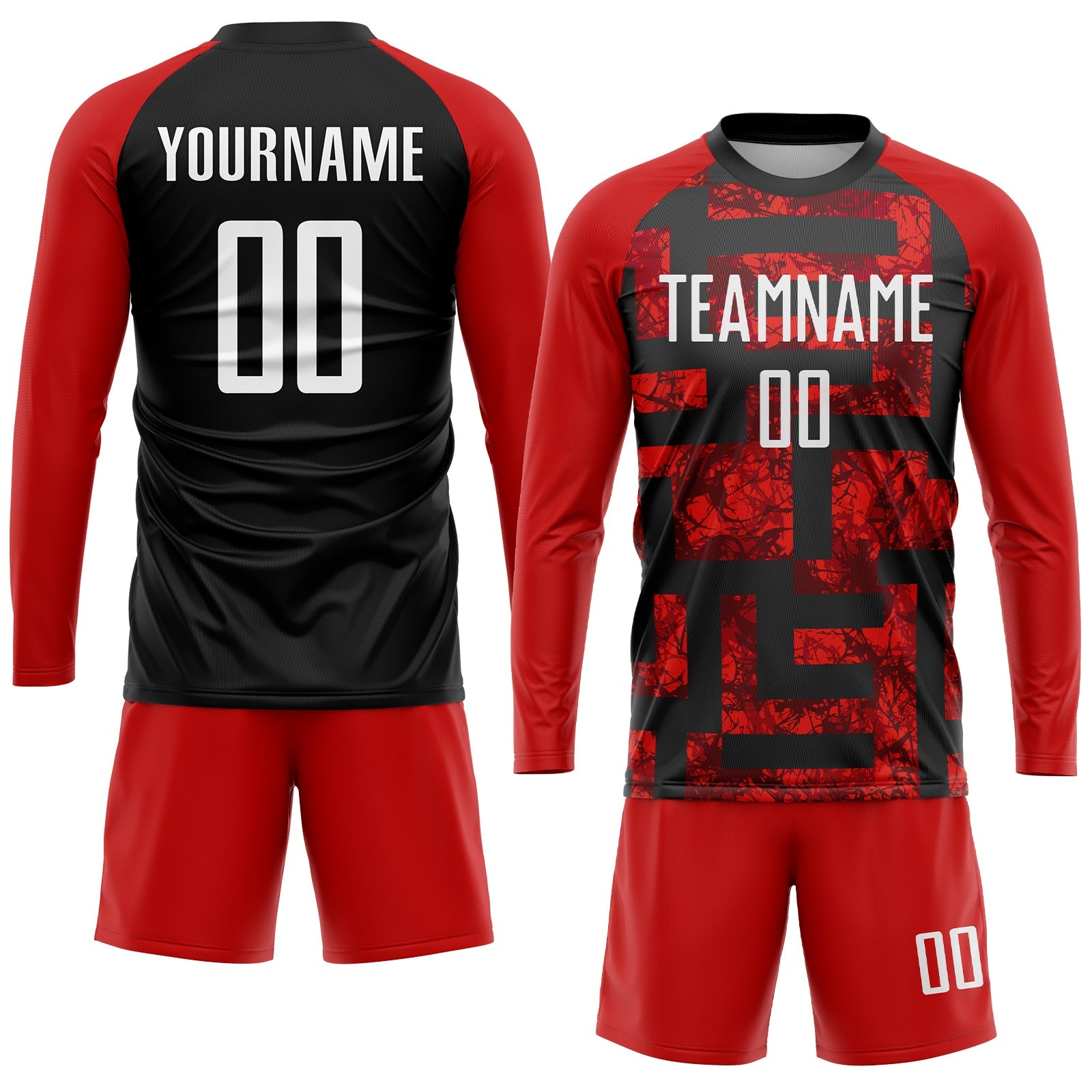 Custom Red White-Black Sublimation Soccer Uniform Jersey view 4