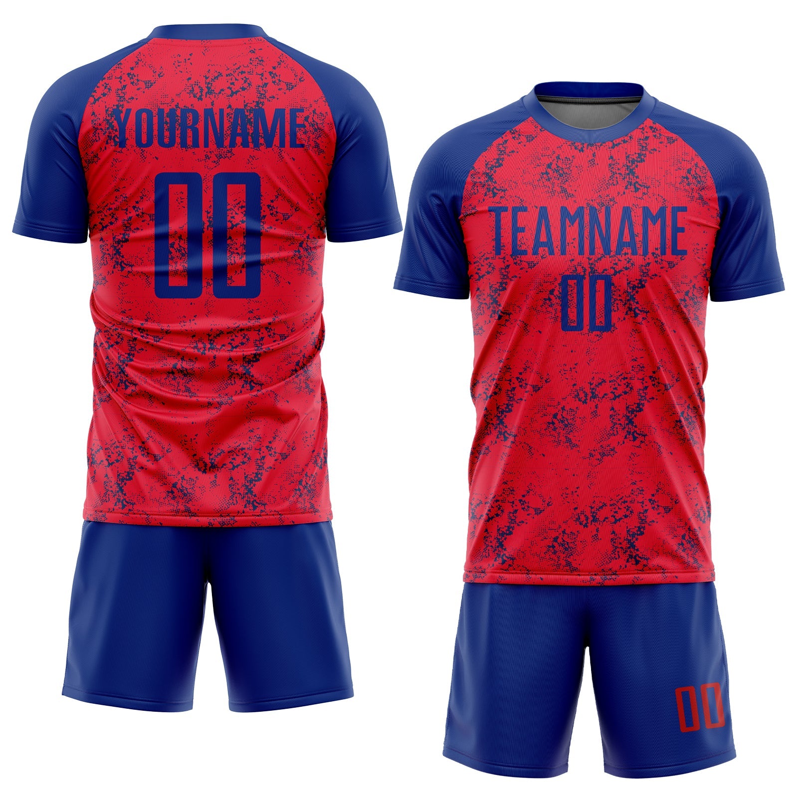Custom Red Royal Sublimation Soccer Uniform Jersey view 2