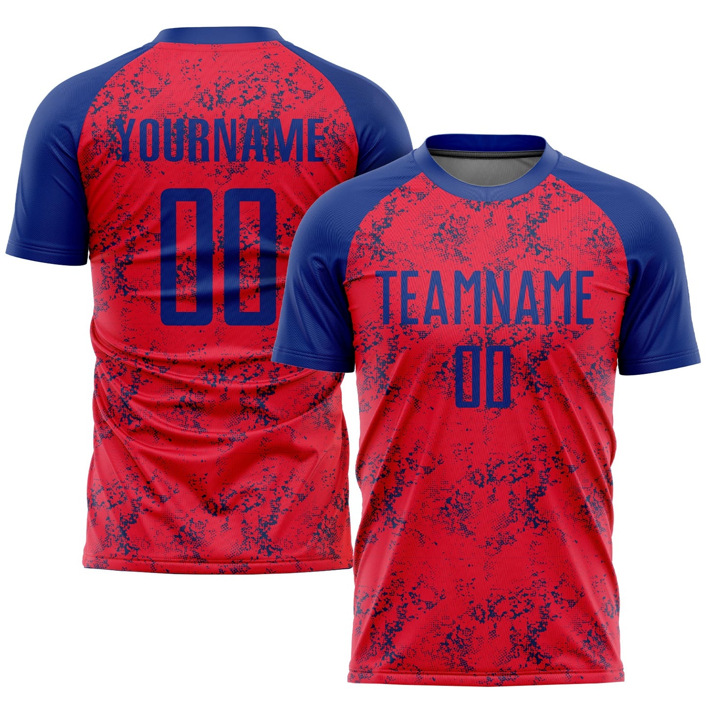 Custom Red Royal Sublimation Soccer Uniform Jersey - Main View