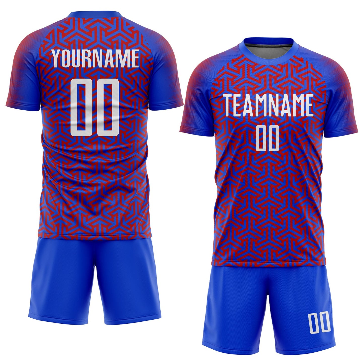 Custom Royal White-Red Sublimation Soccer Uniform Jersey view 2