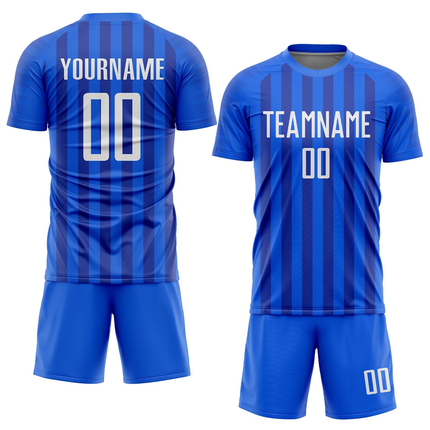 Custom Royal White Sublimation Soccer Uniform Jersey view 2