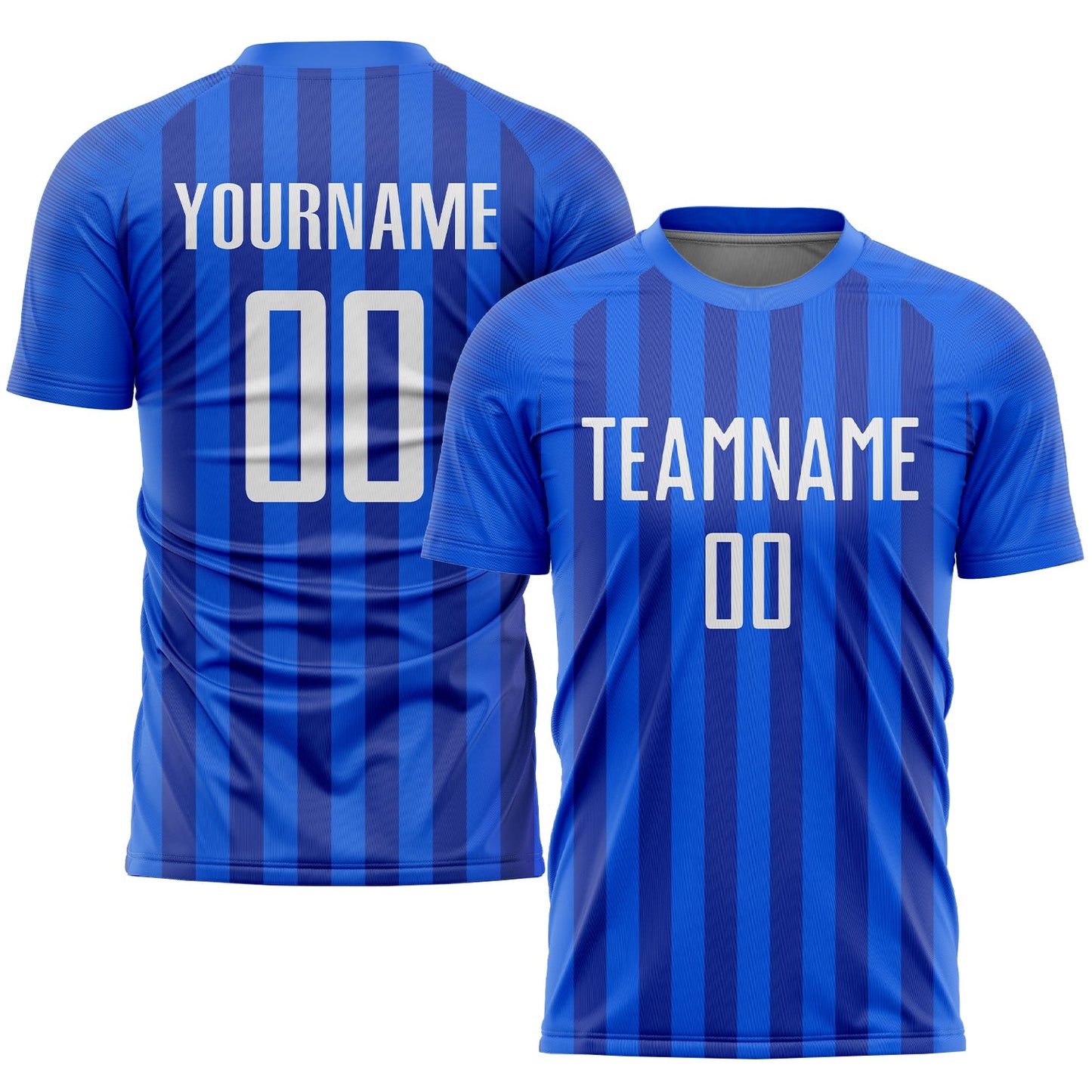 Custom Royal White Sublimation Soccer Uniform Jersey - Main View