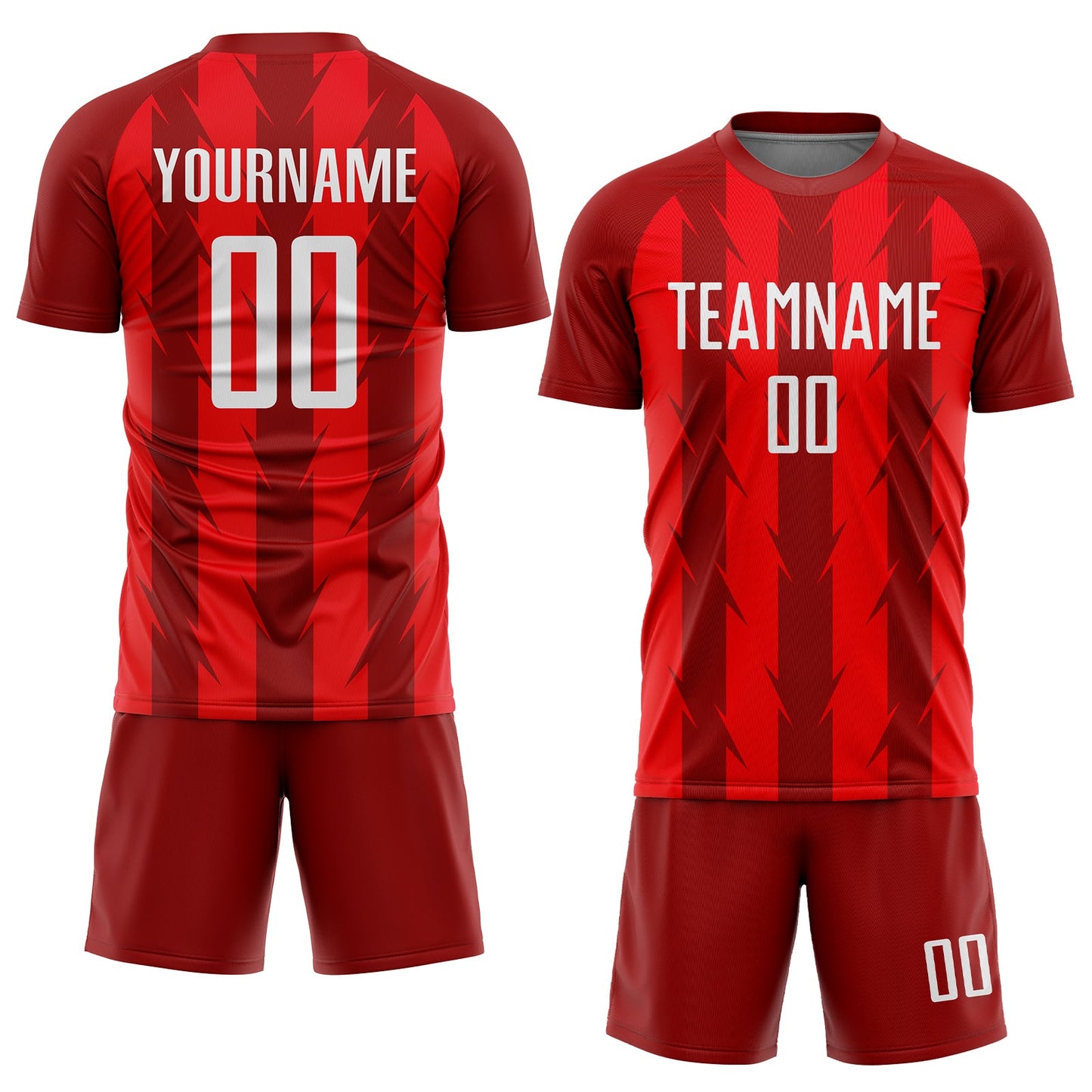 Custom Red White Sublimation Soccer Uniform Jersey view 2