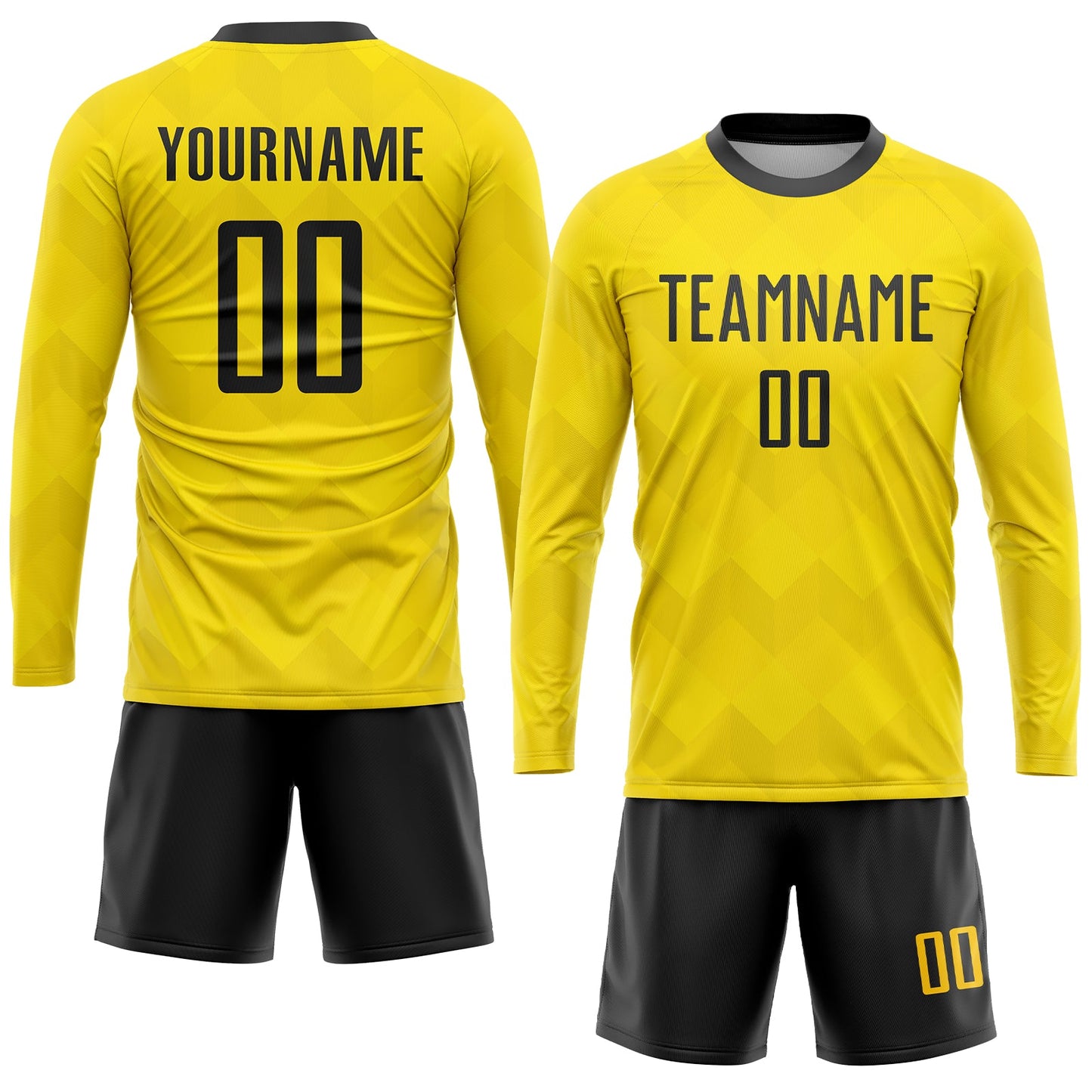 Custom Gold Black Sublimation Soccer Uniform Jersey view 4