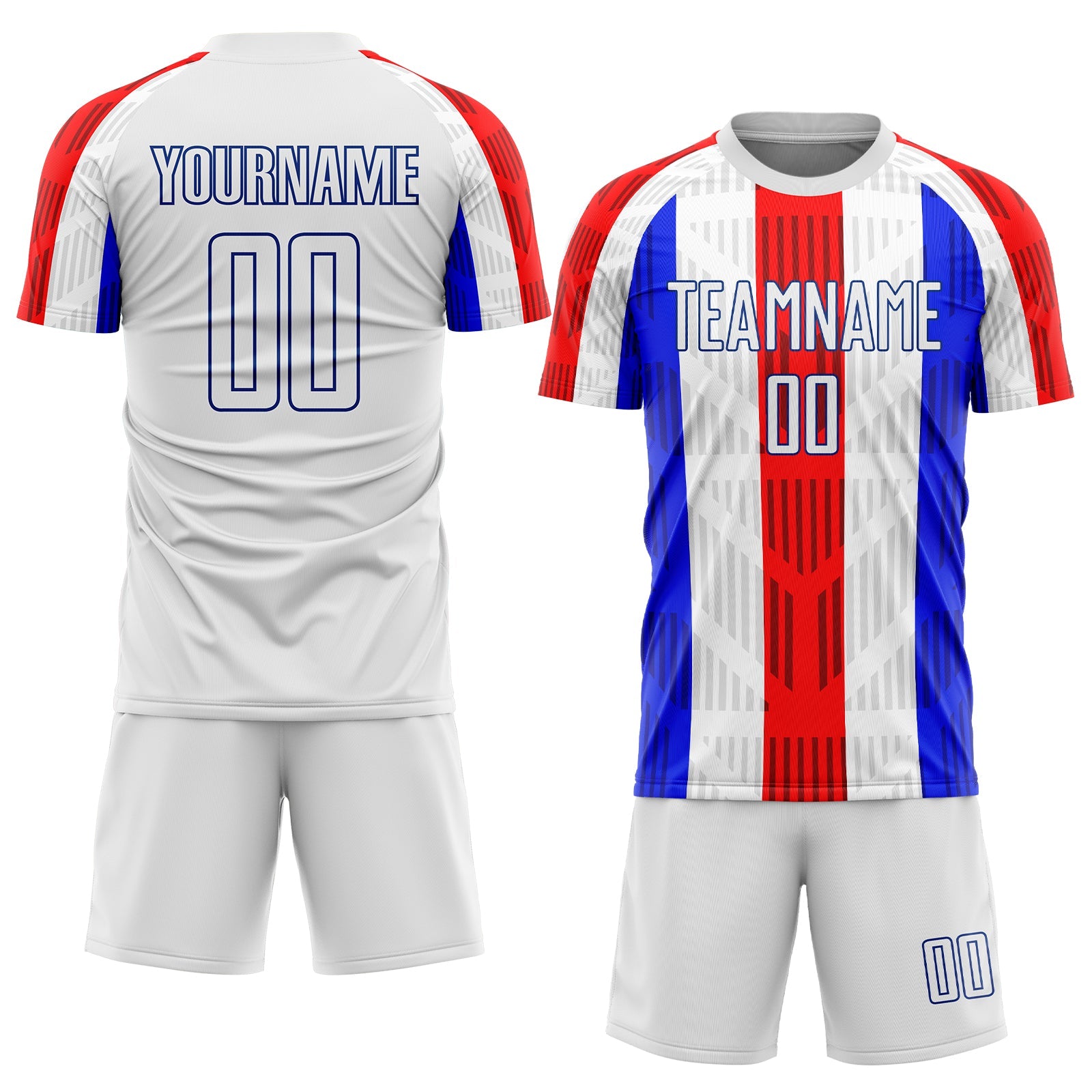 Custom White White-Royal Sublimation Soccer Uniform Jersey view 2