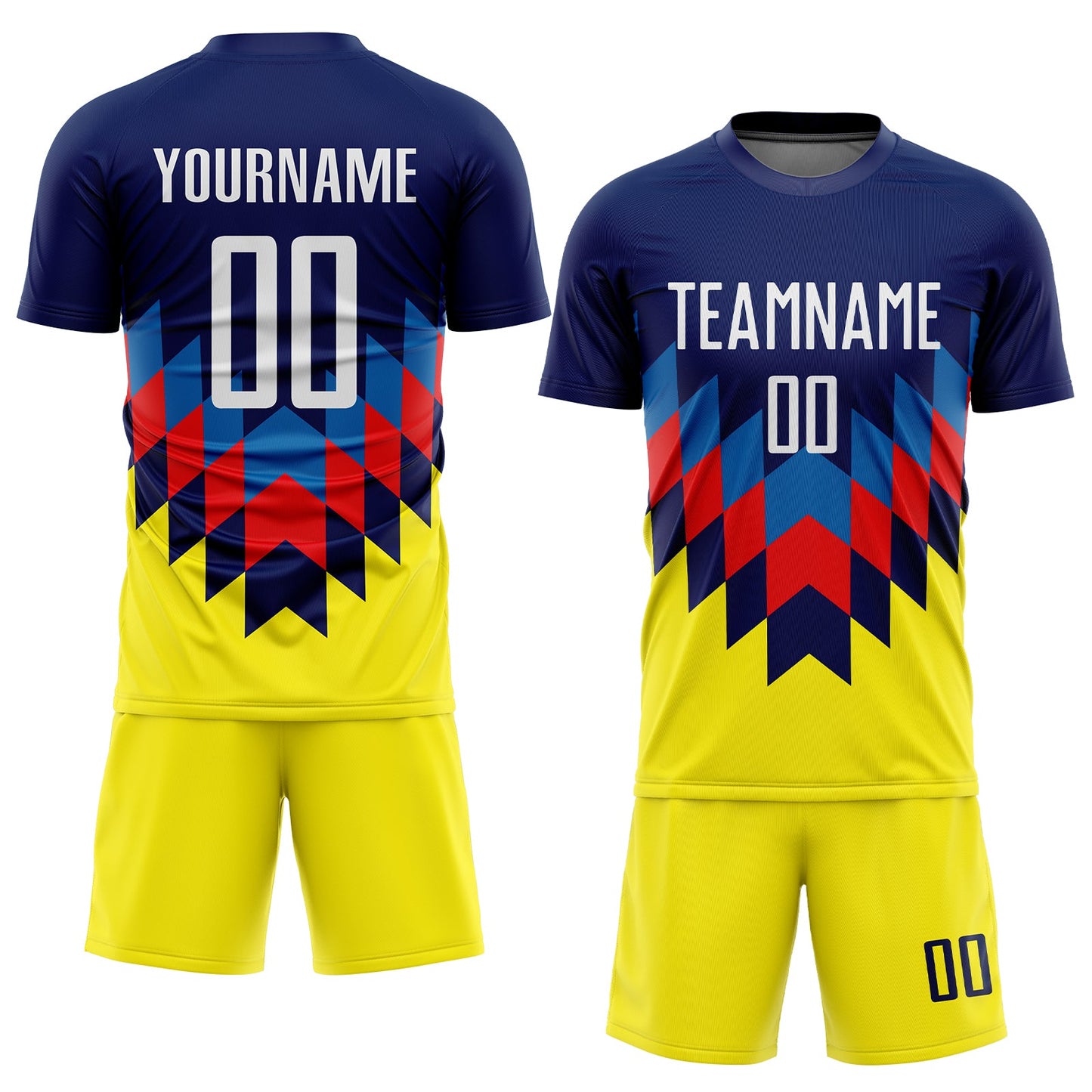 Custom Figure White-Gold Sublimation Soccer Uniform Jersey view 2