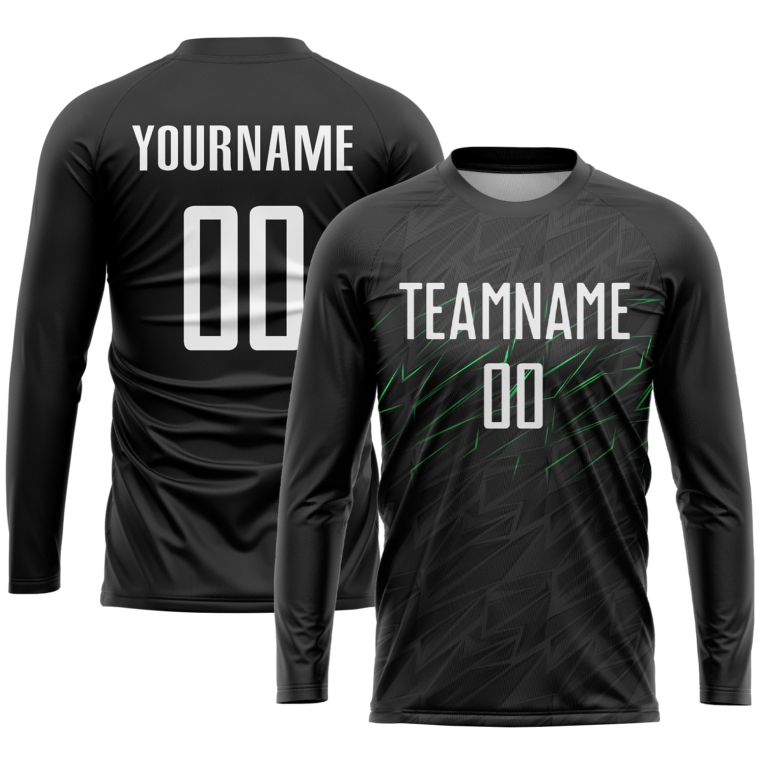 Custom Black White-Neon Green Sublimation Soccer Uniform Jersey view 3
