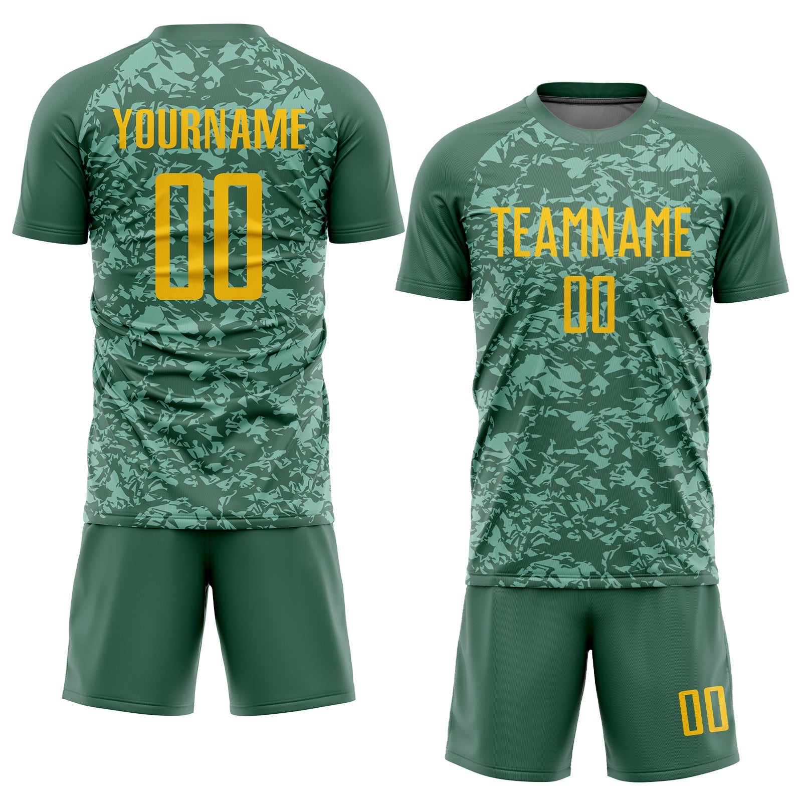 Custom Olive Gold Sublimation Salute To Service Soccer Uniform Jersey view 2