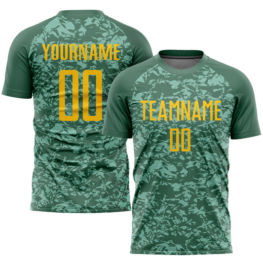 Custom Olive Gold Sublimation Salute To Service Soccer Uniform Jersey - Main View