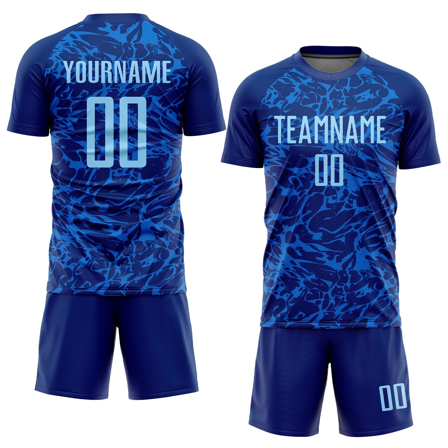 Custom Royal Light Blue Sublimation Soccer Uniform Jersey view 2