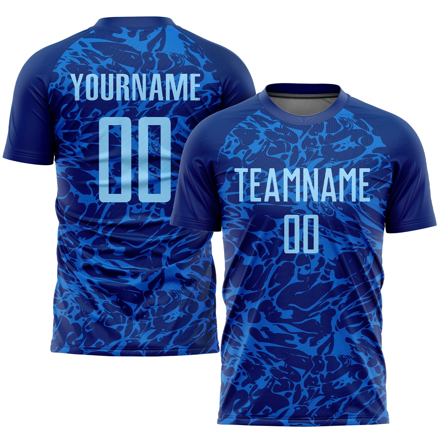 Custom Royal Light Blue Sublimation Soccer Uniform Jersey - Main View