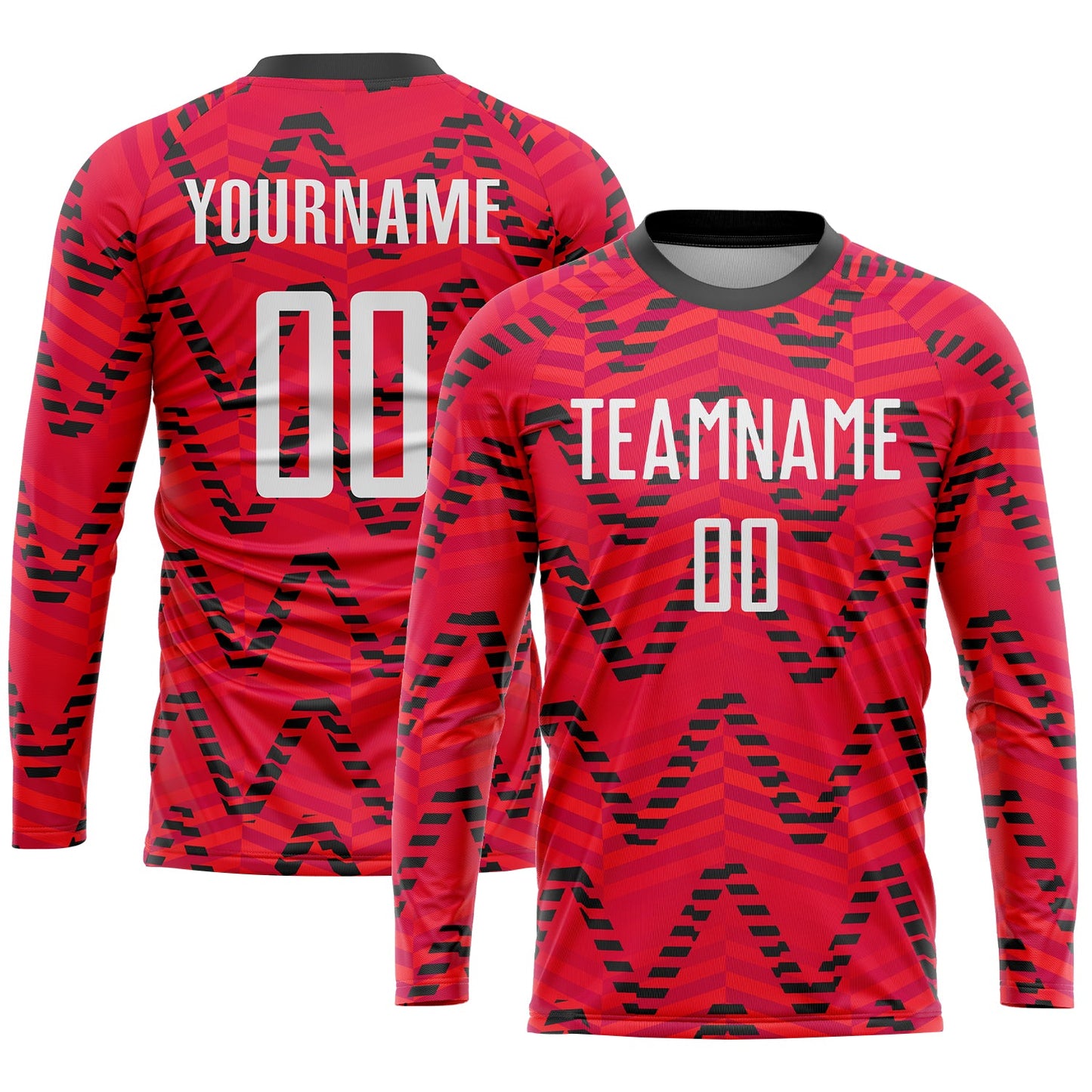 Custom Red White-Black Sublimation Soccer Uniform Jersey view 3