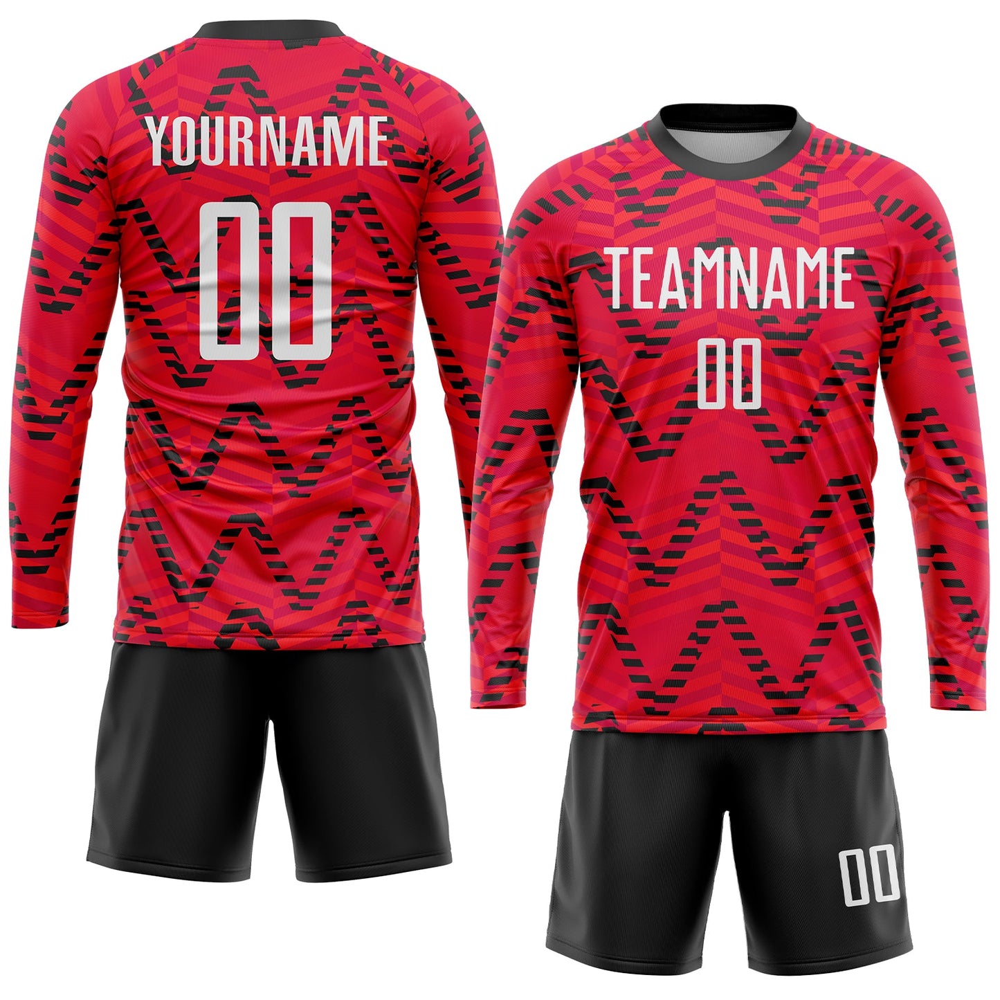 Custom Red White-Black Sublimation Soccer Uniform Jersey view 4