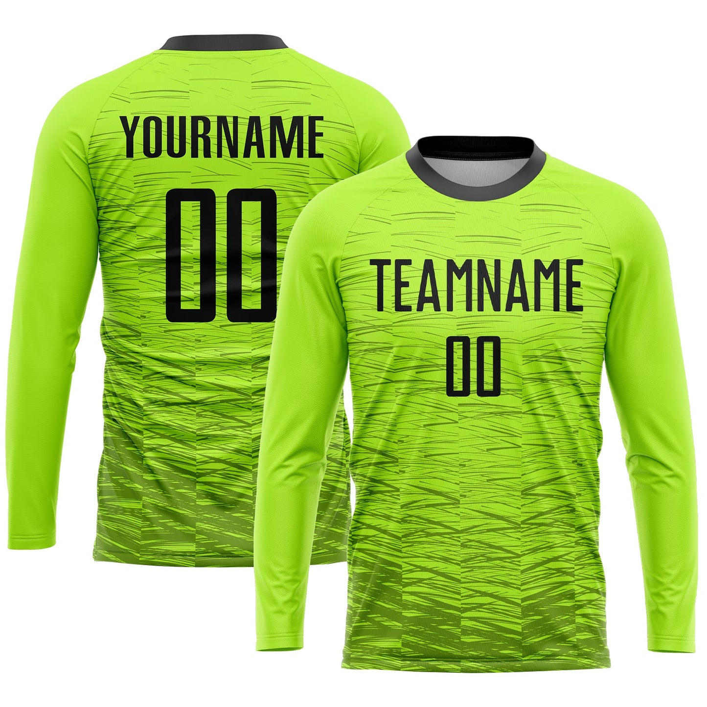 Custom Neon Green Black Sublimation Soccer Uniform Jersey view 3