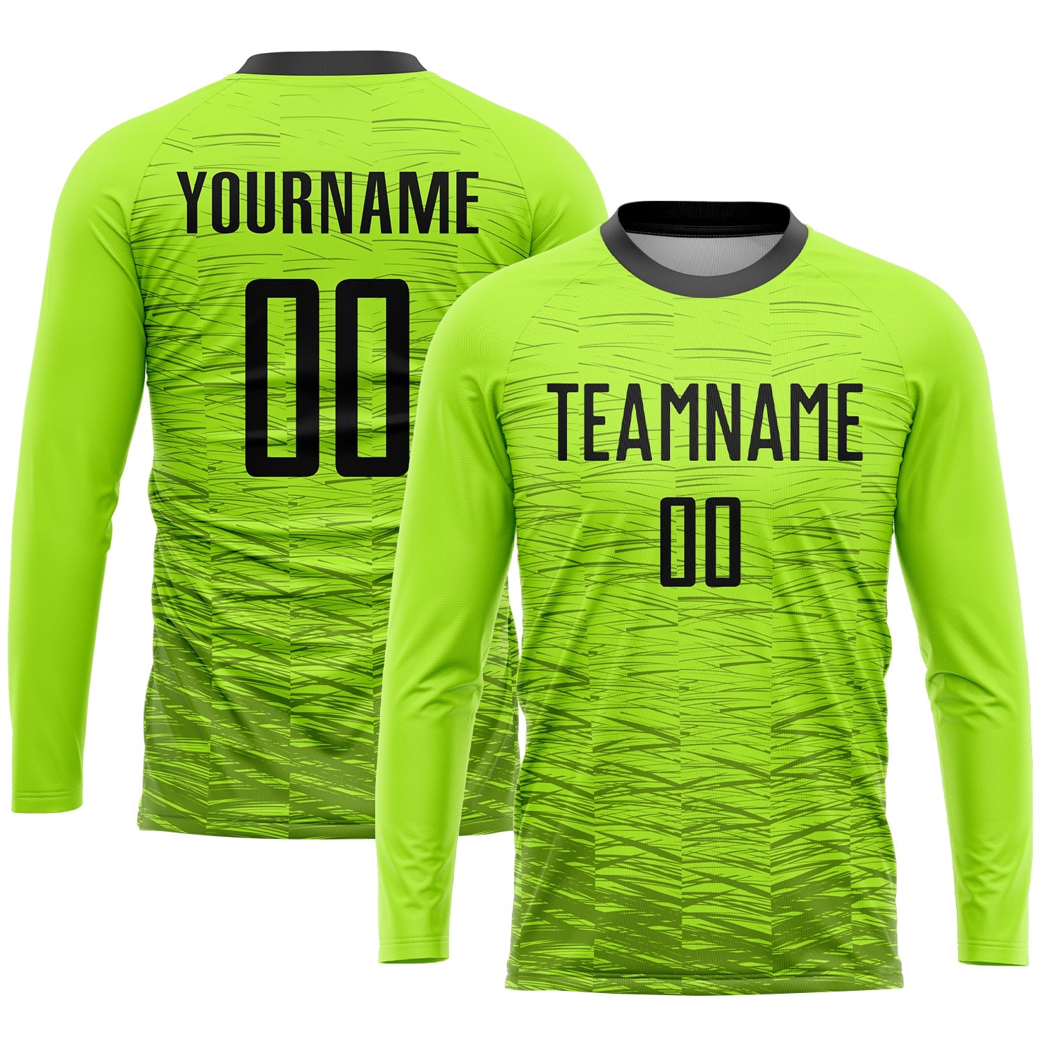 Custom Neon Green Black Sublimation Soccer Uniform Jersey view 3