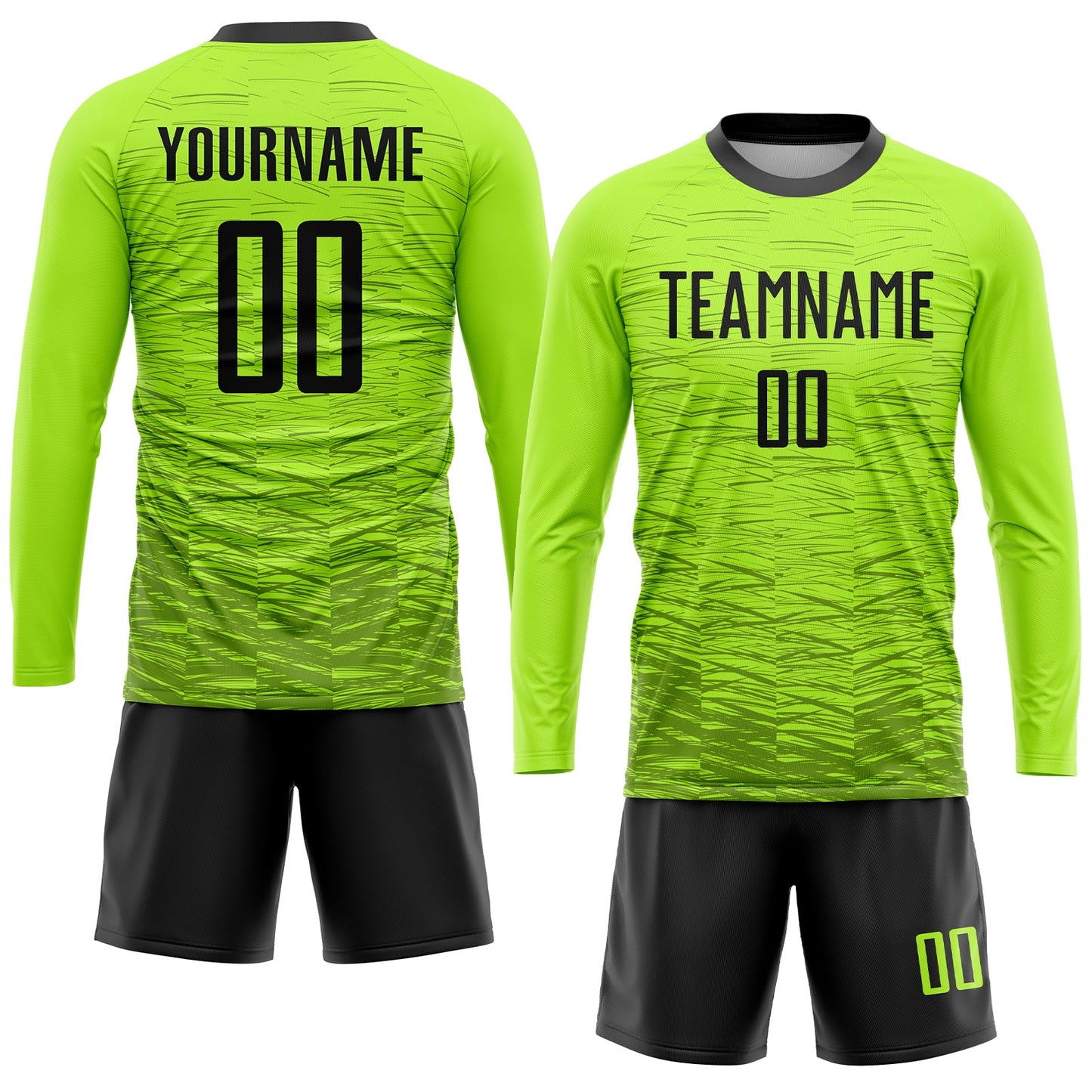 Custom Neon Green Black Sublimation Soccer Uniform Jersey view 4
