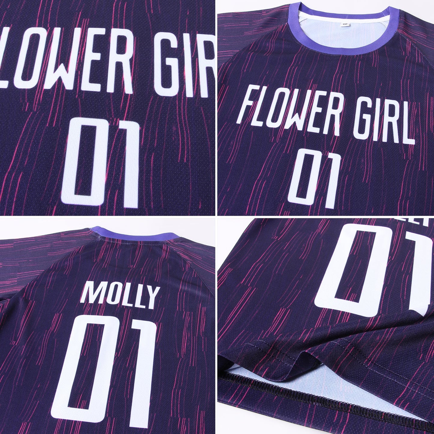 Custom Purple White Sublimation Soccer Uniform Jersey view 8