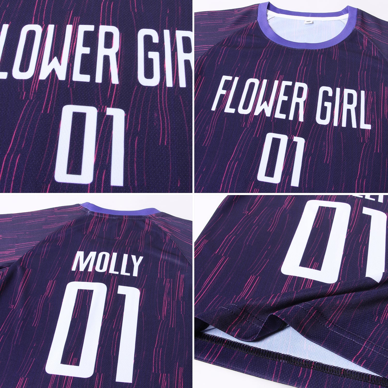 Custom Purple White Sublimation Soccer Uniform Jersey view 8
