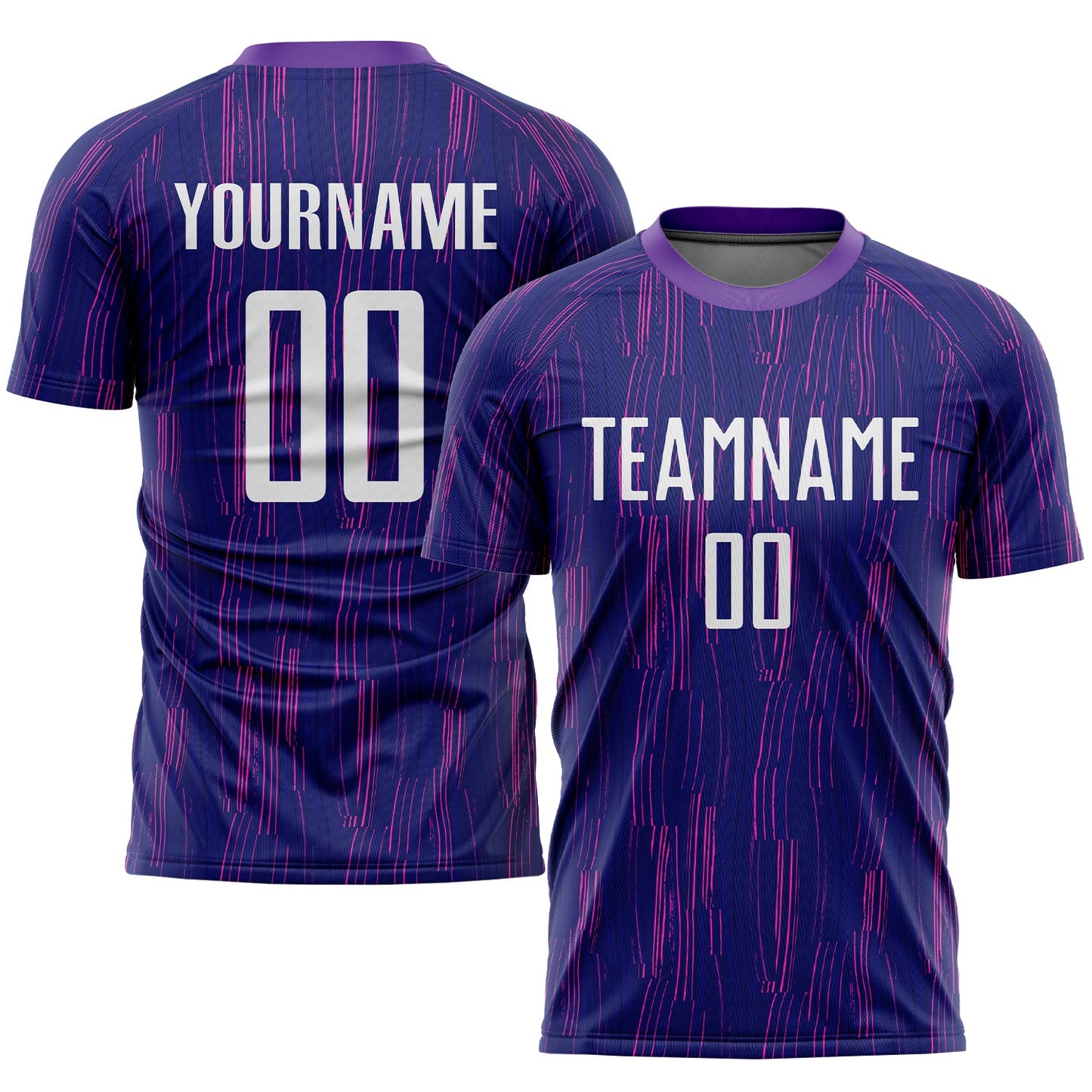 Custom Purple White Sublimation Soccer Uniform Jersey - Main View