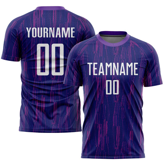 Custom Purple White Sublimation Soccer Uniform Jersey - Main View