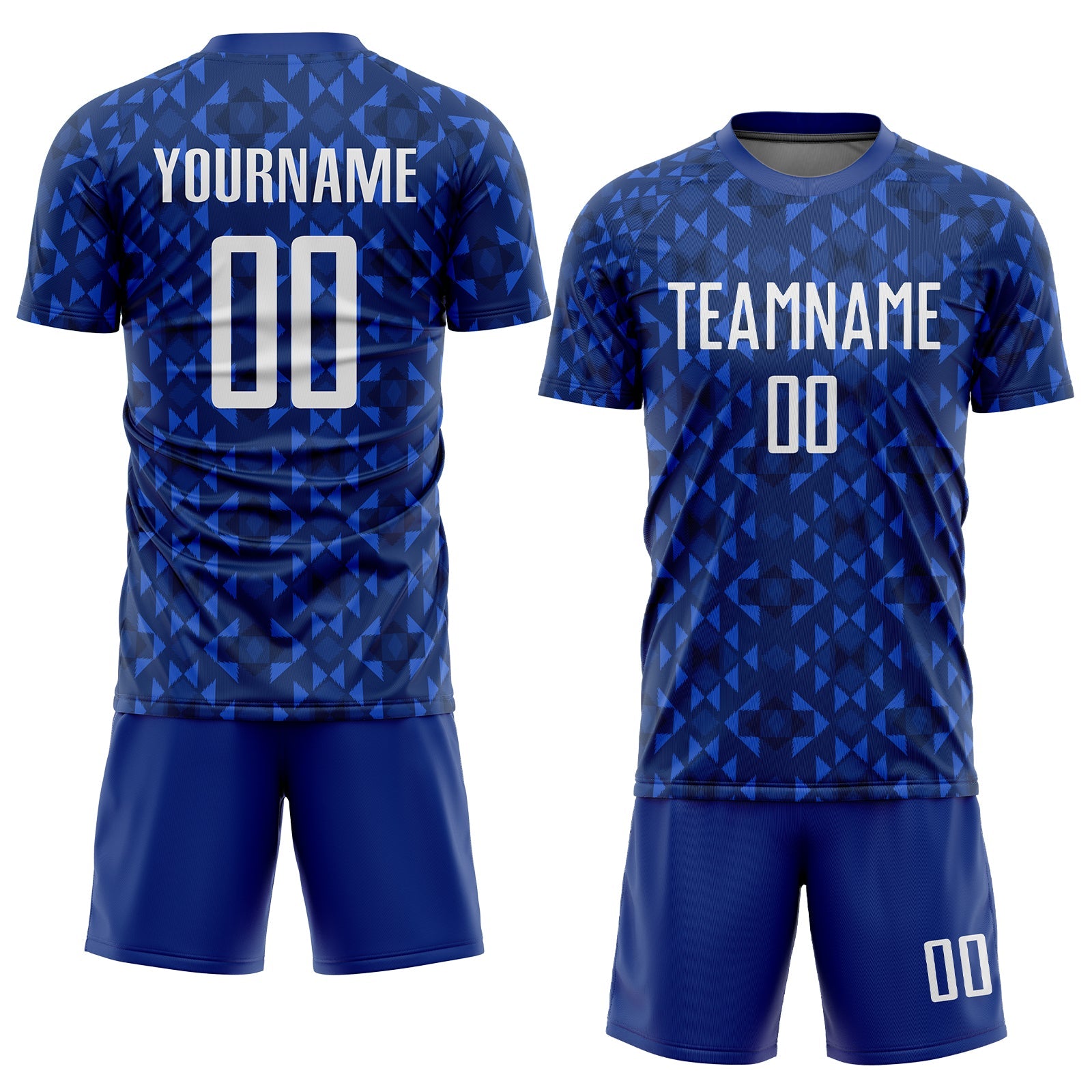 Custom Royal White Sublimation Soccer Uniform Jersey view 2
