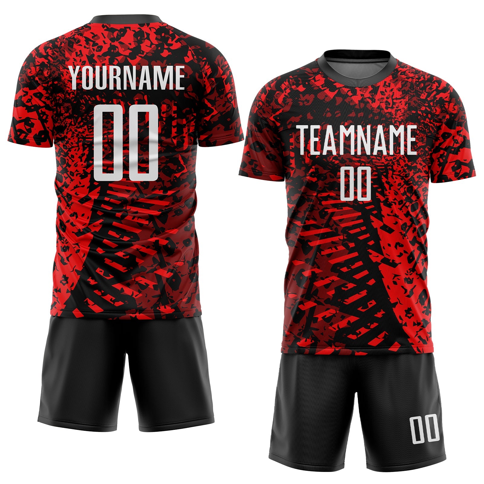 Custom Red Black-White Sublimation Soccer Uniform Jersey view 2