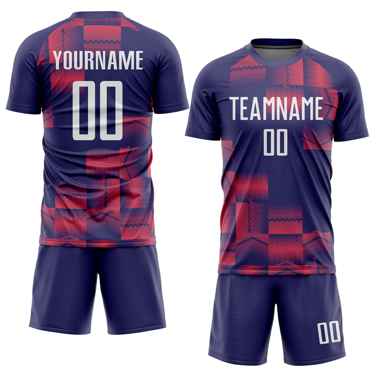 Custom Figure White-Purple Sublimation Soccer Uniform Jersey view 2