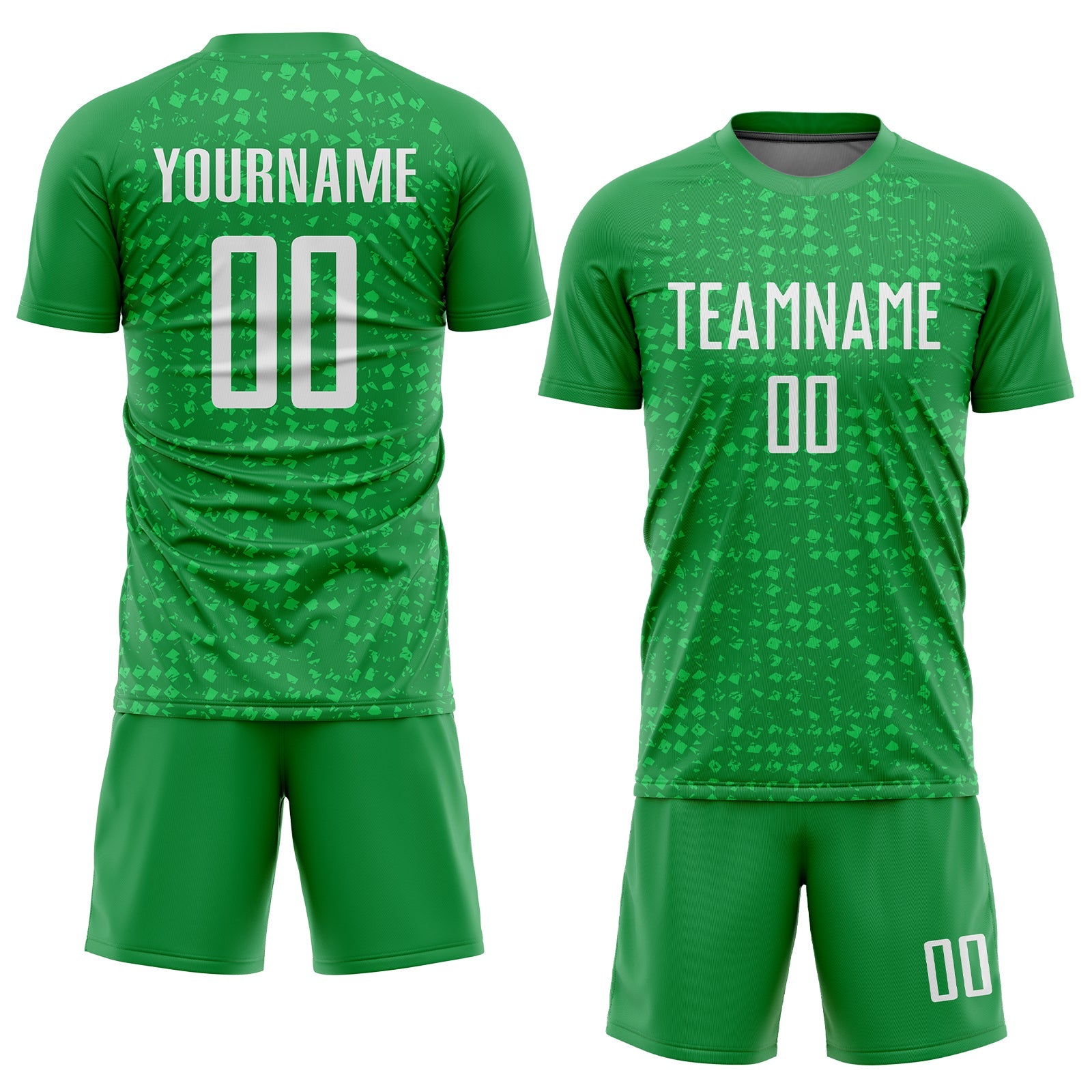 Custom Kelly Green White Sublimation Soccer Uniform Jersey view 2