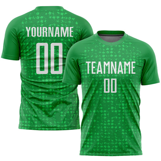 Custom Kelly Green White Sublimation Soccer Uniform Jersey - Main View