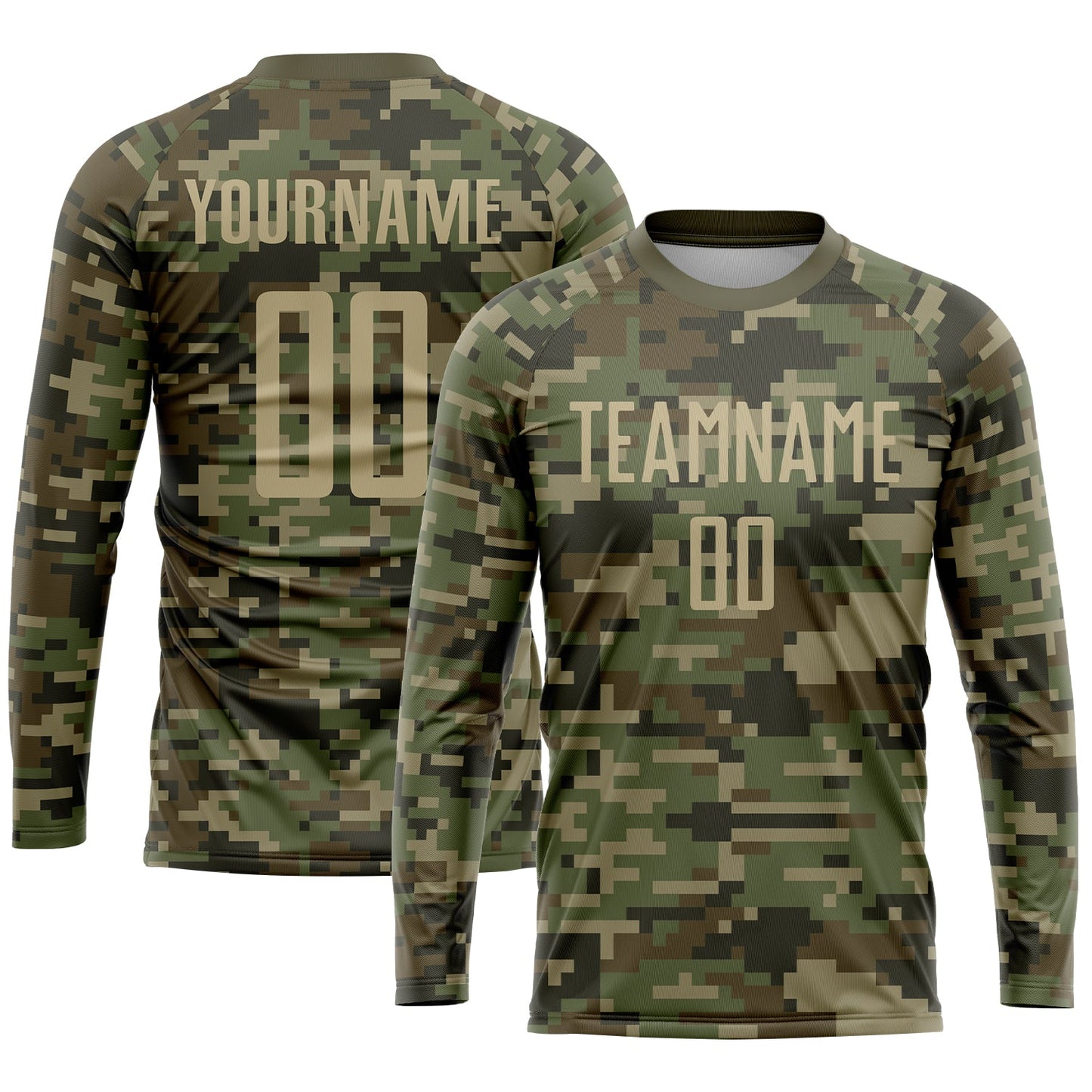 Custom Camo Vegas Gold-Olive Sublimation Salute To Service Soccer Uniform Jersey view 3