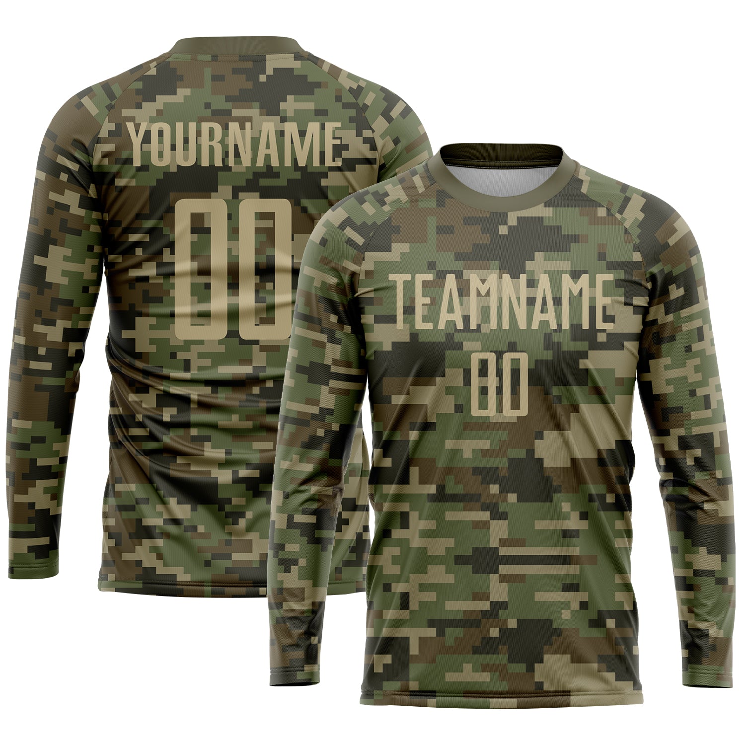 Custom Camo Vegas Gold-Olive Sublimation Salute To Service Soccer Uniform Jersey view 3