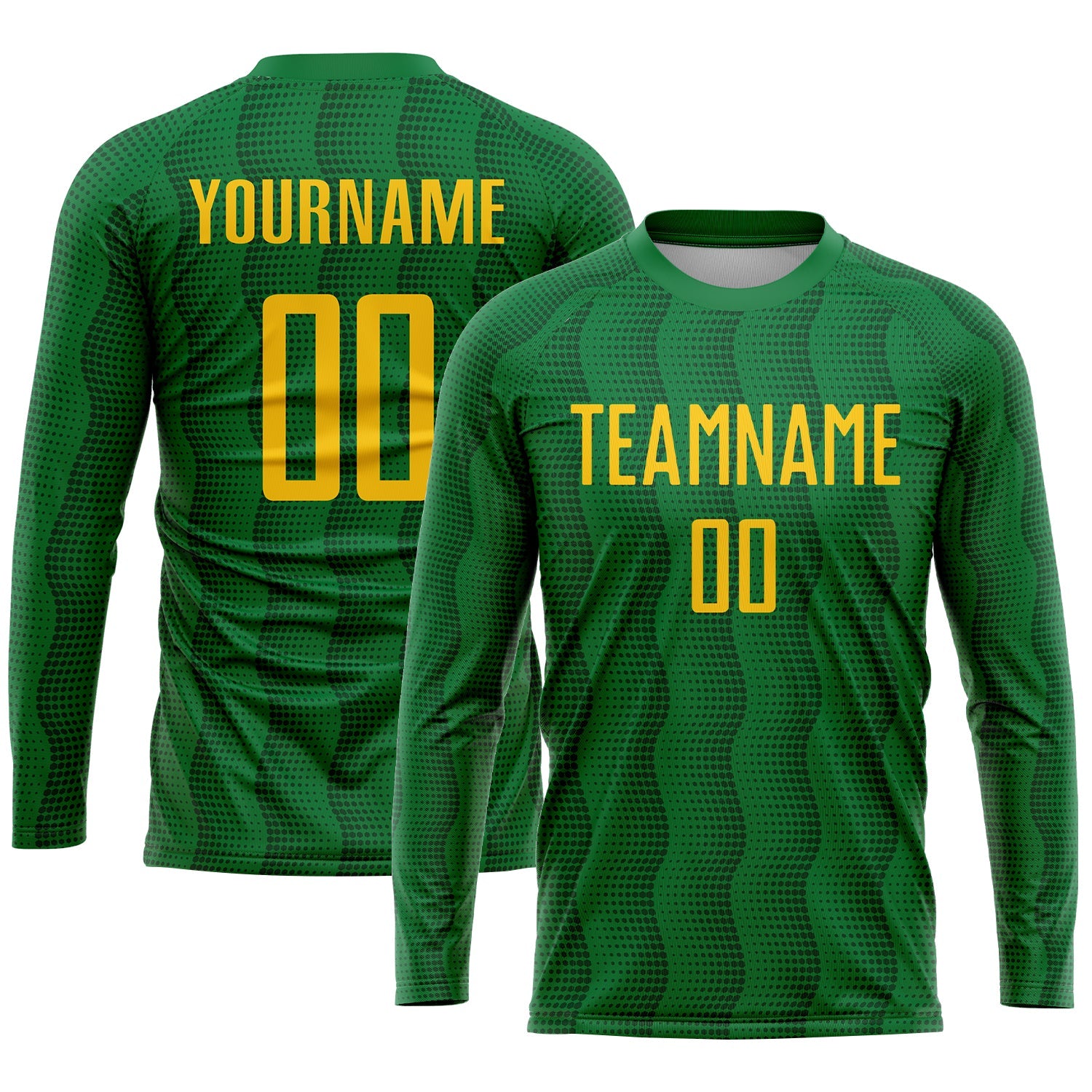 Custom Kelly Green Gold Sublimation Soccer Uniform Jersey view 3