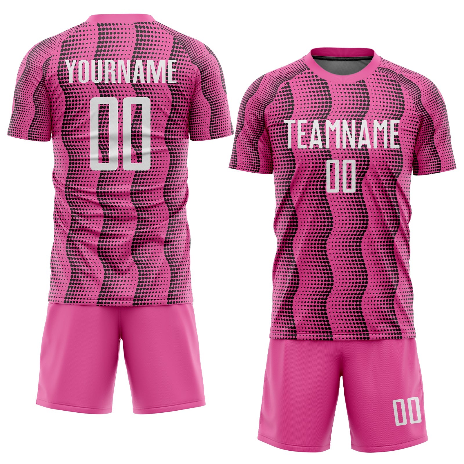 Custom Pink White Sublimation Soccer Uniform Jersey view 2