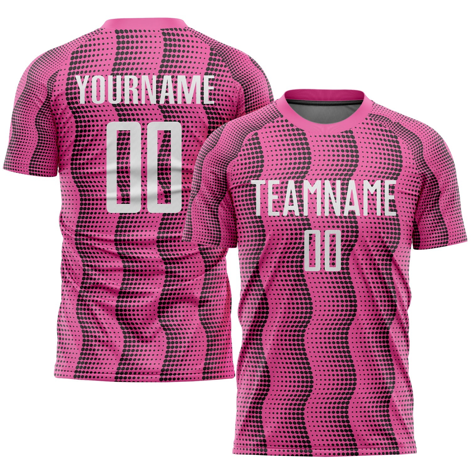 Custom Pink White Sublimation Soccer Uniform Jersey - Main View