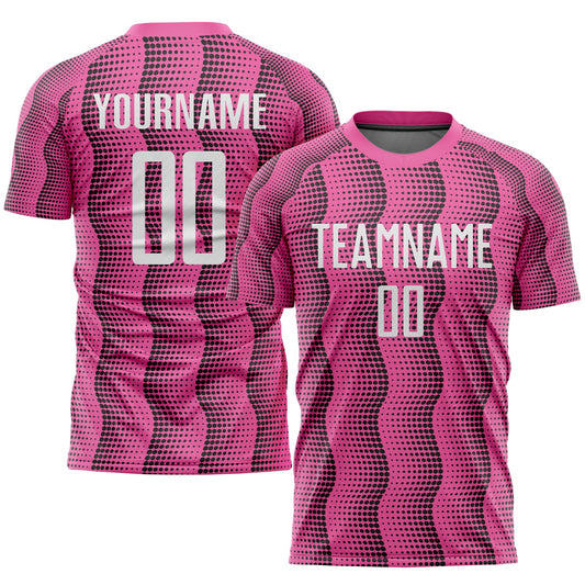 Custom Pink White Sublimation Soccer Uniform Jersey - Main View