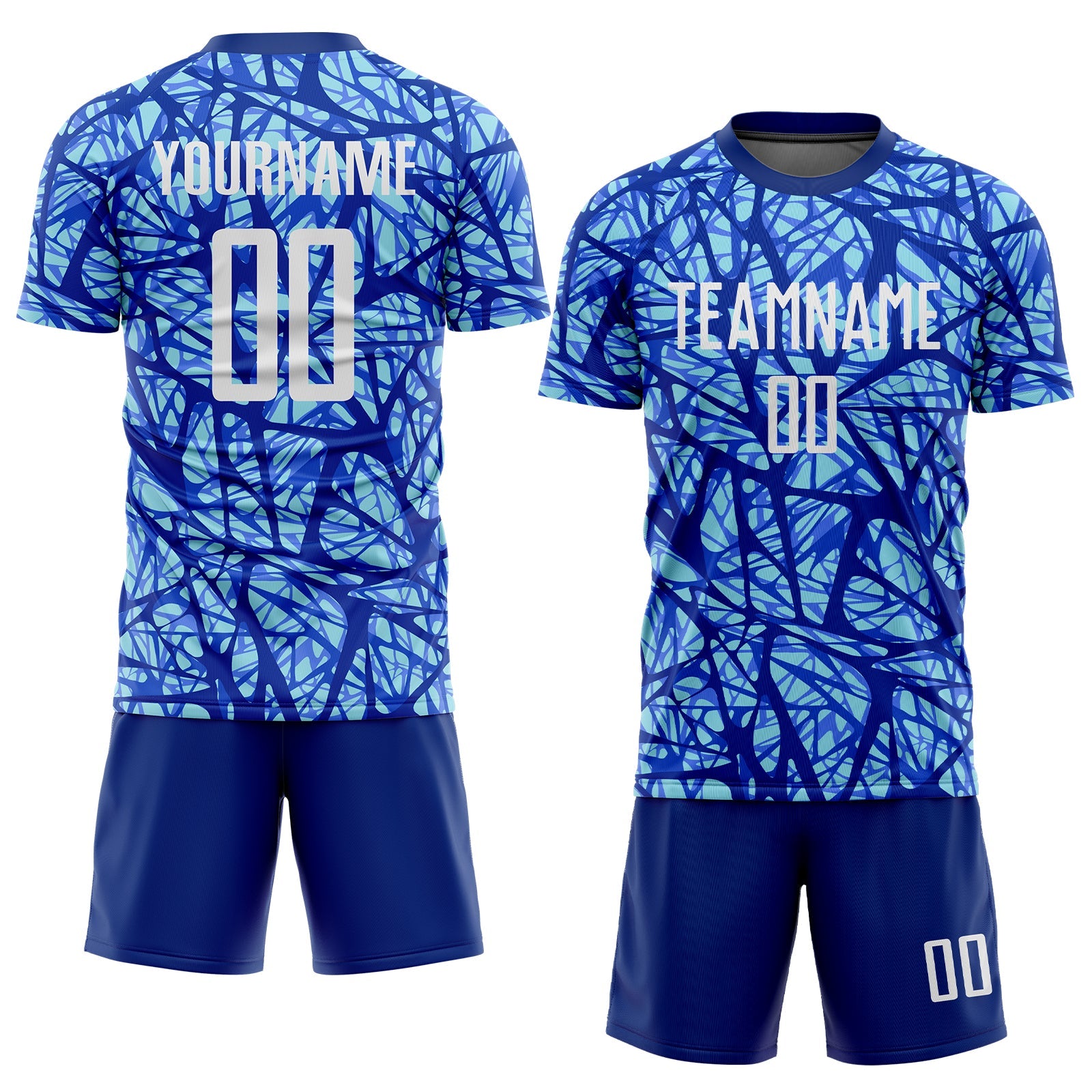 Custom Royal White-Light Blue Sublimation Soccer Uniform Jersey view 2