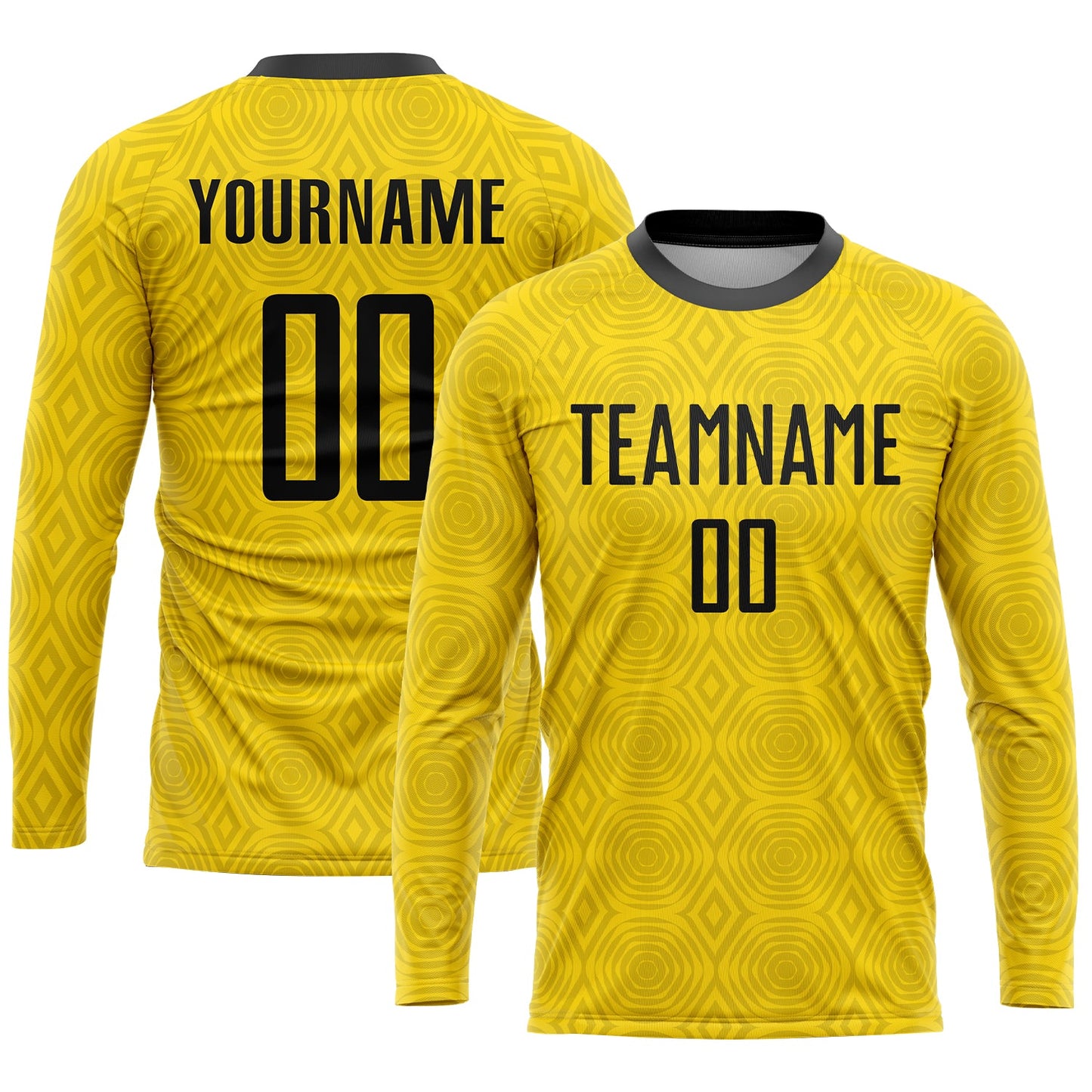 Custom Gold Black Sublimation Soccer Uniform Jersey view 3