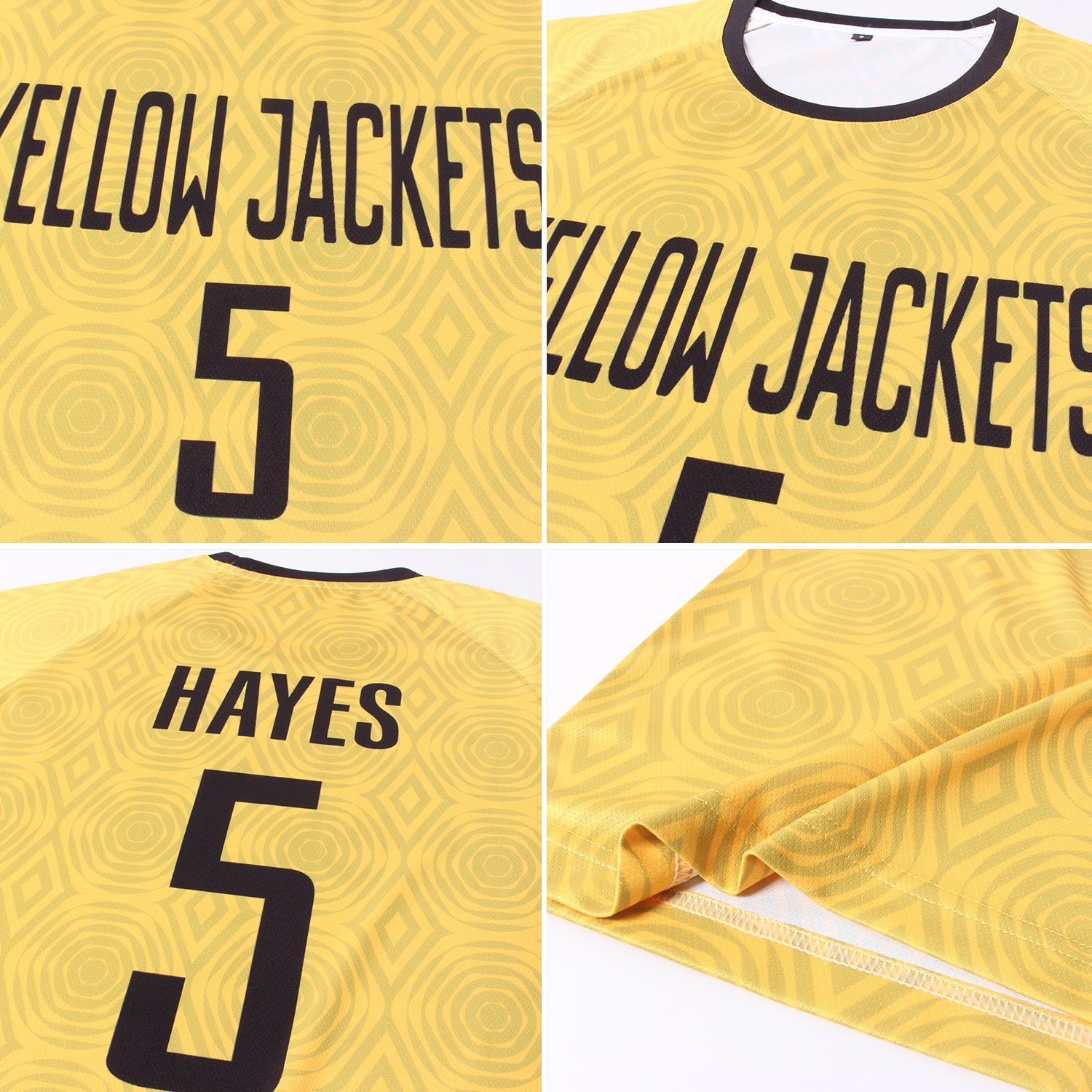 Custom Gold Black Sublimation Soccer Uniform Jersey view 8