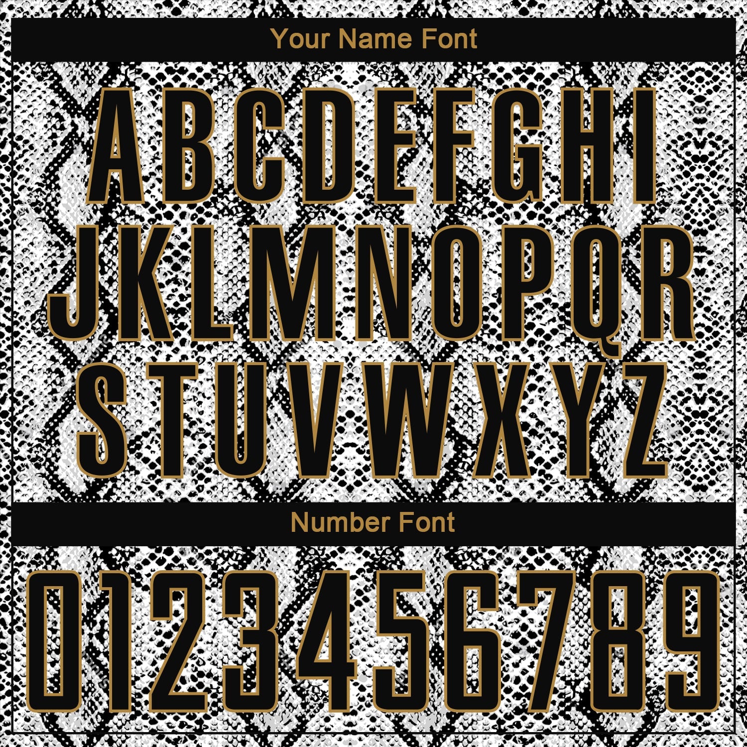 Custom Black Black-Old Gold Sublimation Snakeskin Soccer Uniform Jersey view 5