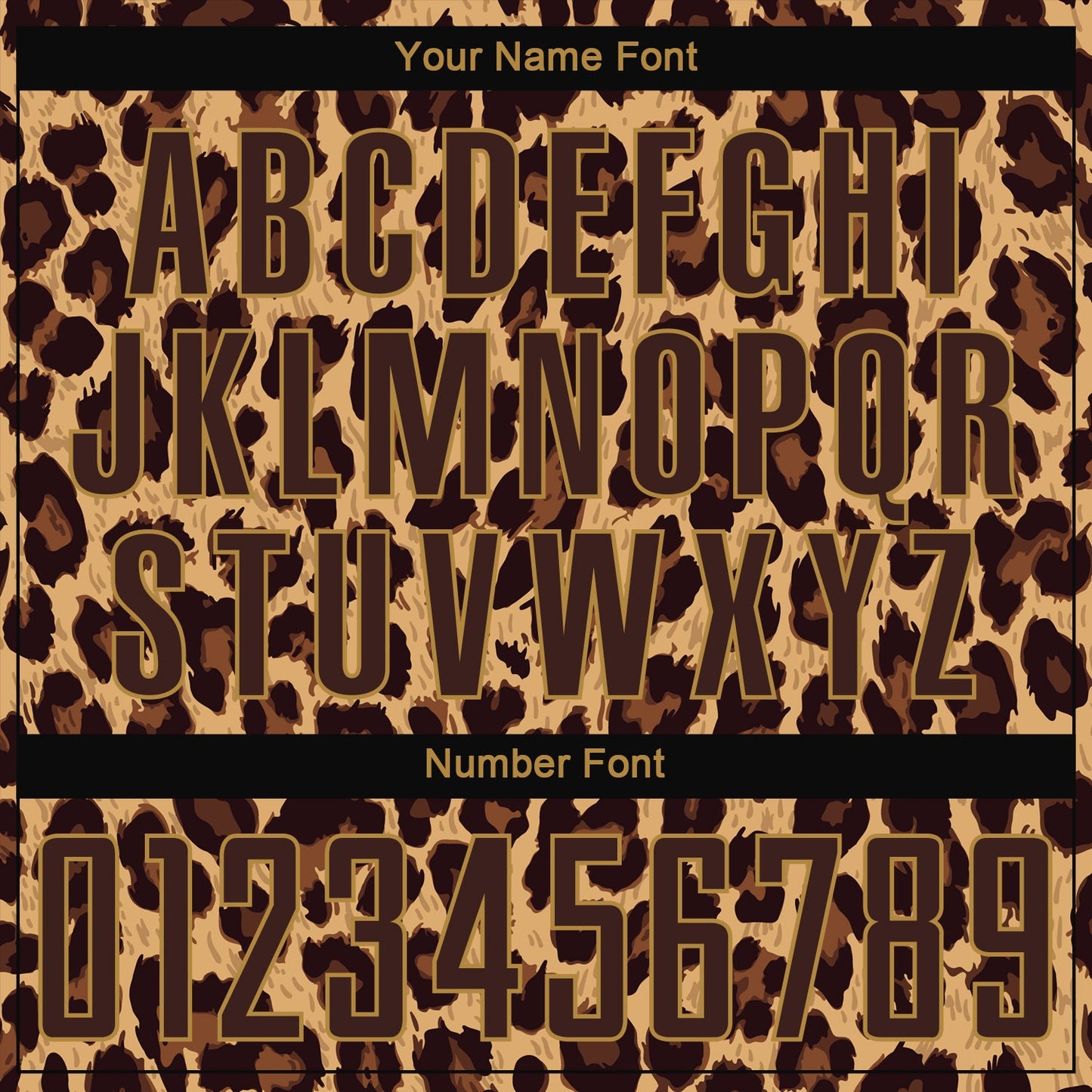 Custom Brown Brown-Old Gold Sublimation Leopard Soccer Uniform Jersey view 7