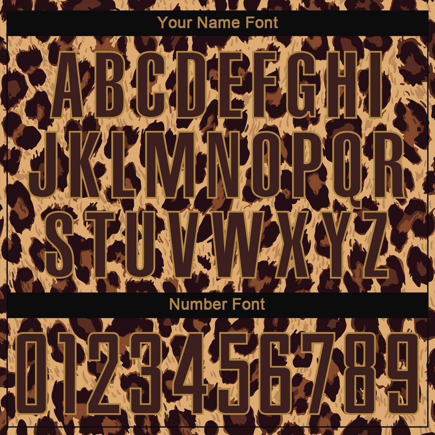 Custom Brown Brown-Old Gold Sublimation Leopard Soccer Uniform Jersey view 7