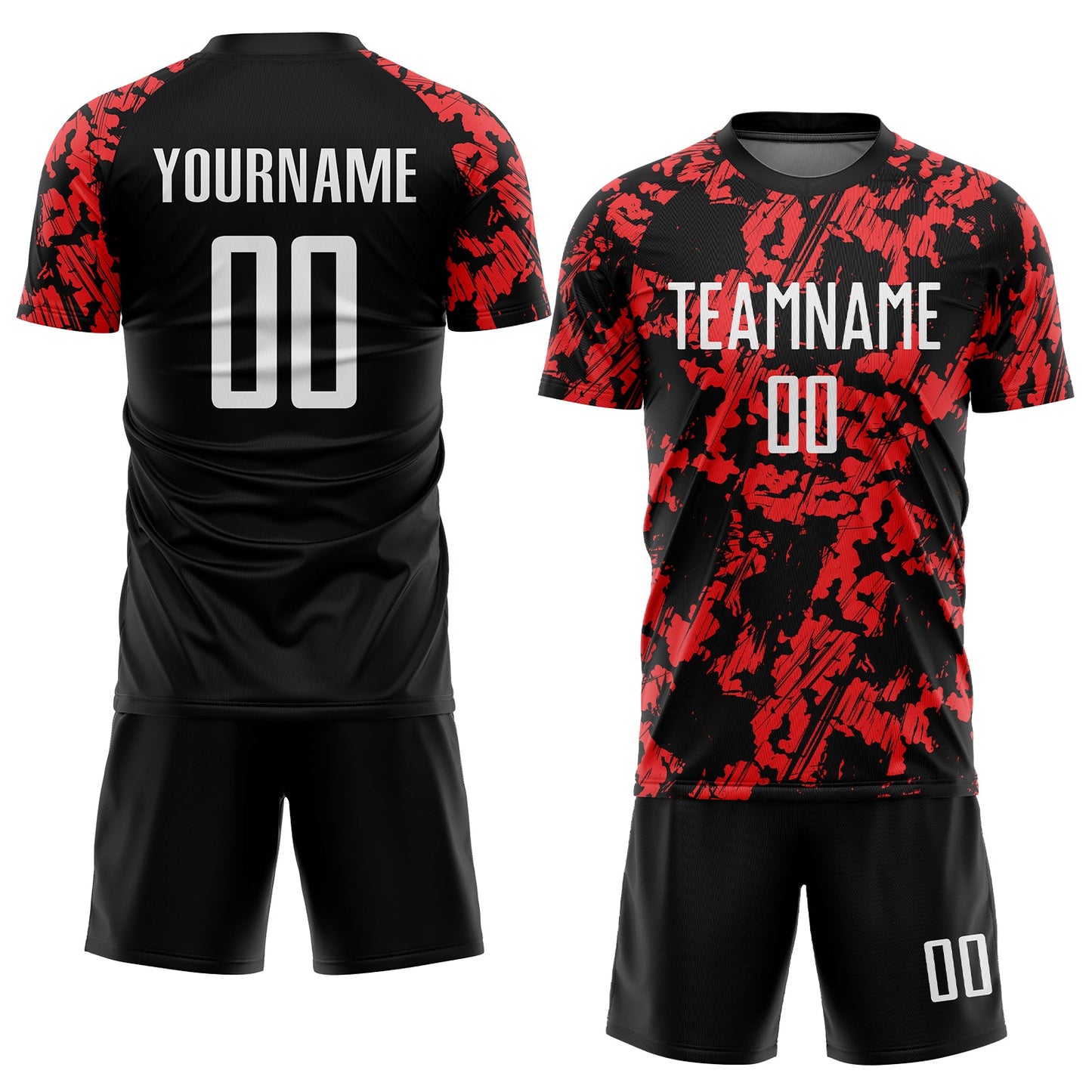Custom Red White-Black Sublimation Soccer Uniform Jersey view 2