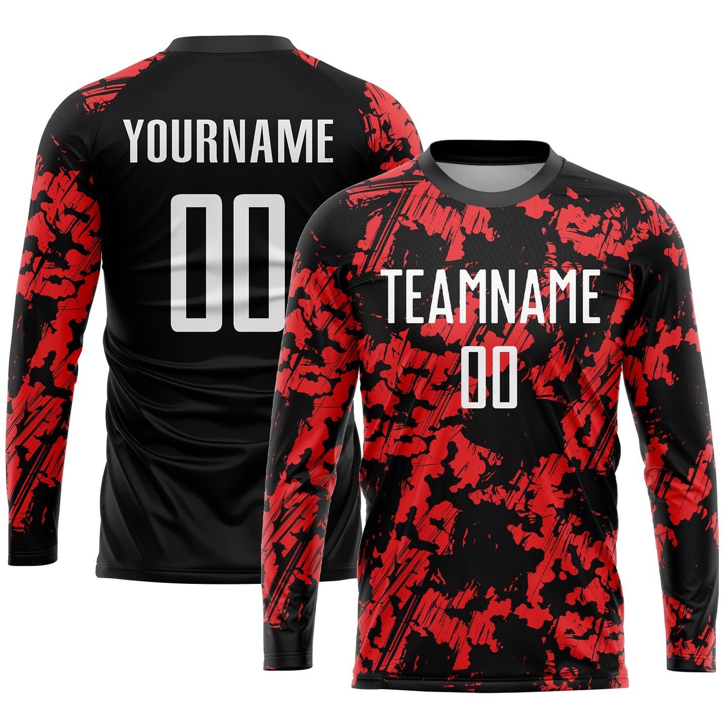 Custom Red White-Black Sublimation Soccer Uniform Jersey view 3