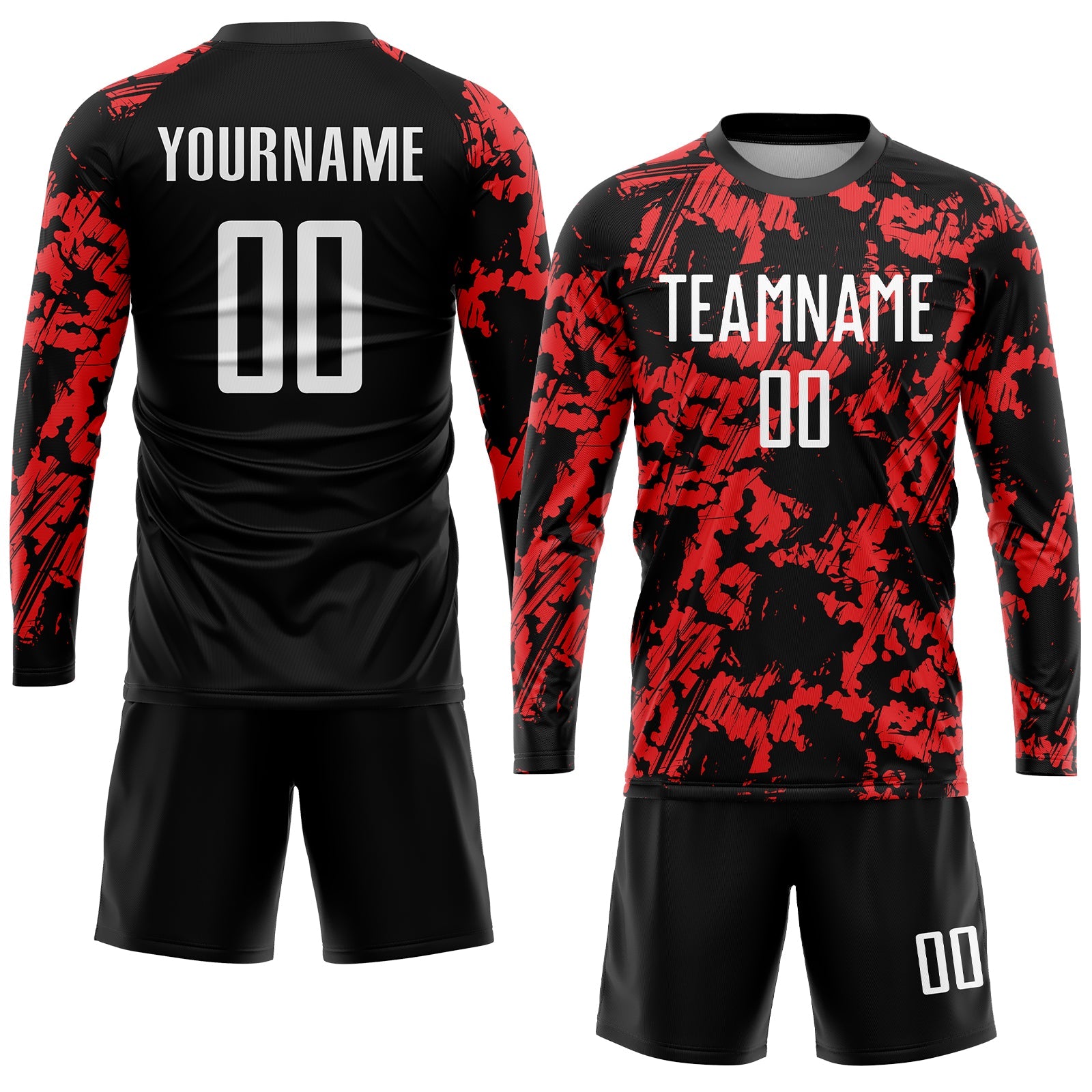 Custom Red White-Black Sublimation Soccer Uniform Jersey view 4