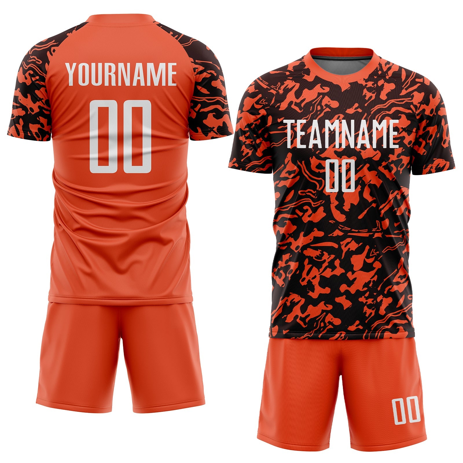 Custom Orange White-Black Sublimation Soccer Uniform Jersey view 2