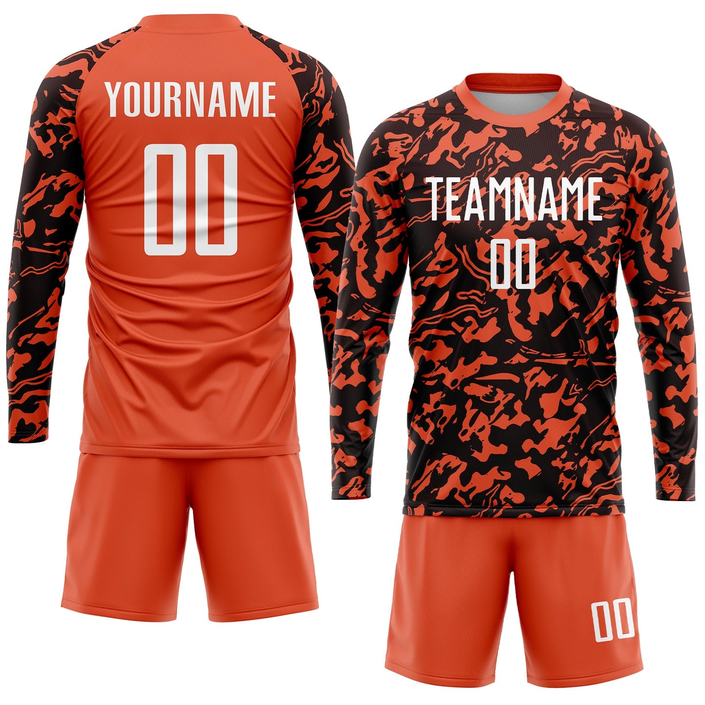 Custom Orange White-Black Sublimation Soccer Uniform Jersey view 4