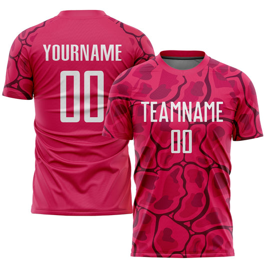 Custom Red White-Black Sublimation Soccer Uniform Jersey - Main View